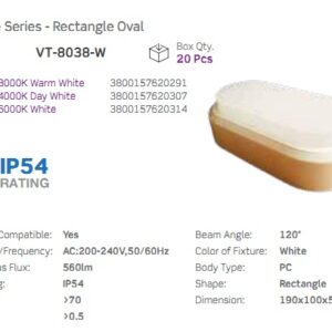 Plafoniera LED Ovale Bianca 8w Luce Natura